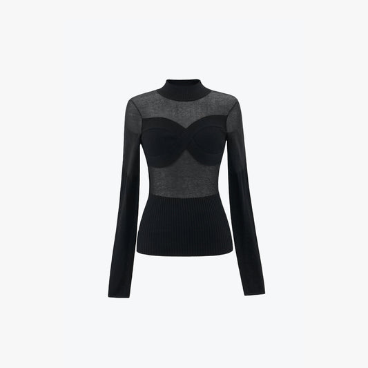 NOPHORA Cowl Neck Knit Top