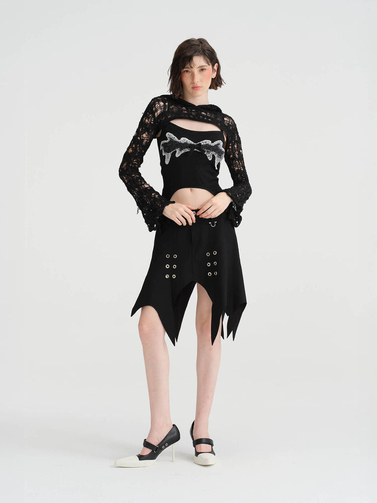 NOPHORA hollowed-out knit long sleeves overclothes