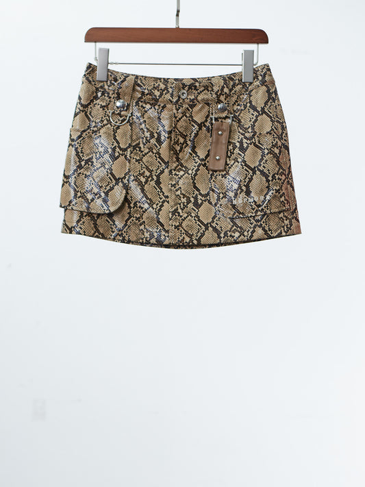 NOPHORA snakeskin pattern mini skirt