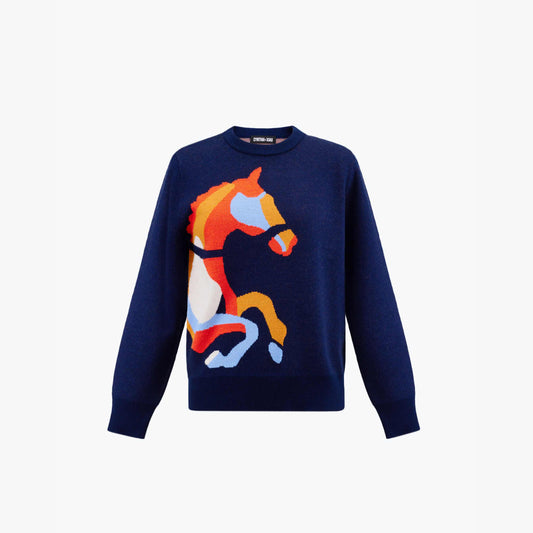 CYNTHIA&XIAO Crew Neck Sweater with Horse